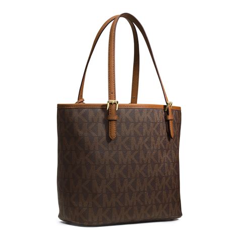 michael kors jet set medium logo travel tote brown|Michael Kors handbags medium jetset.